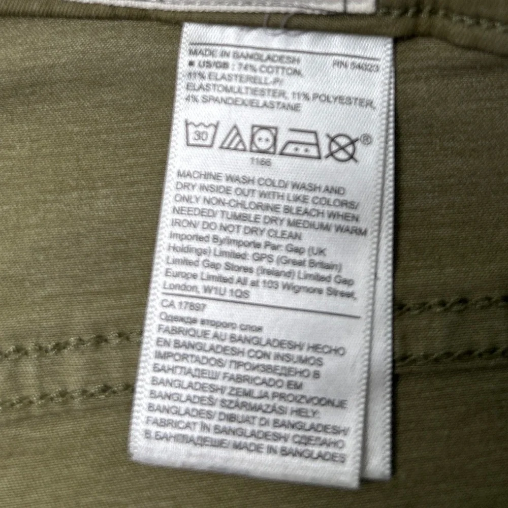 Banana Republic Mens Slim Fit 5-Pocket Stretch Pants Size 32x34 Olive Green